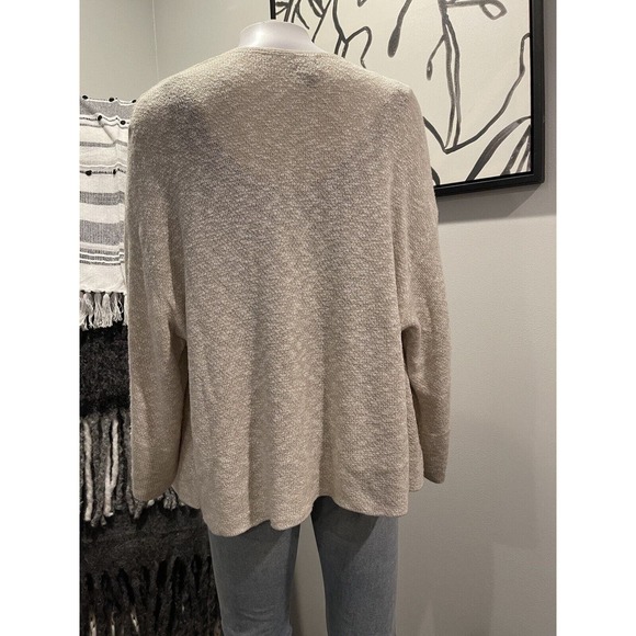 Soho NEW YORK & COMPANY Women Beige Cardigan M Bell Sleeve BOHO - Picture 4 of 6